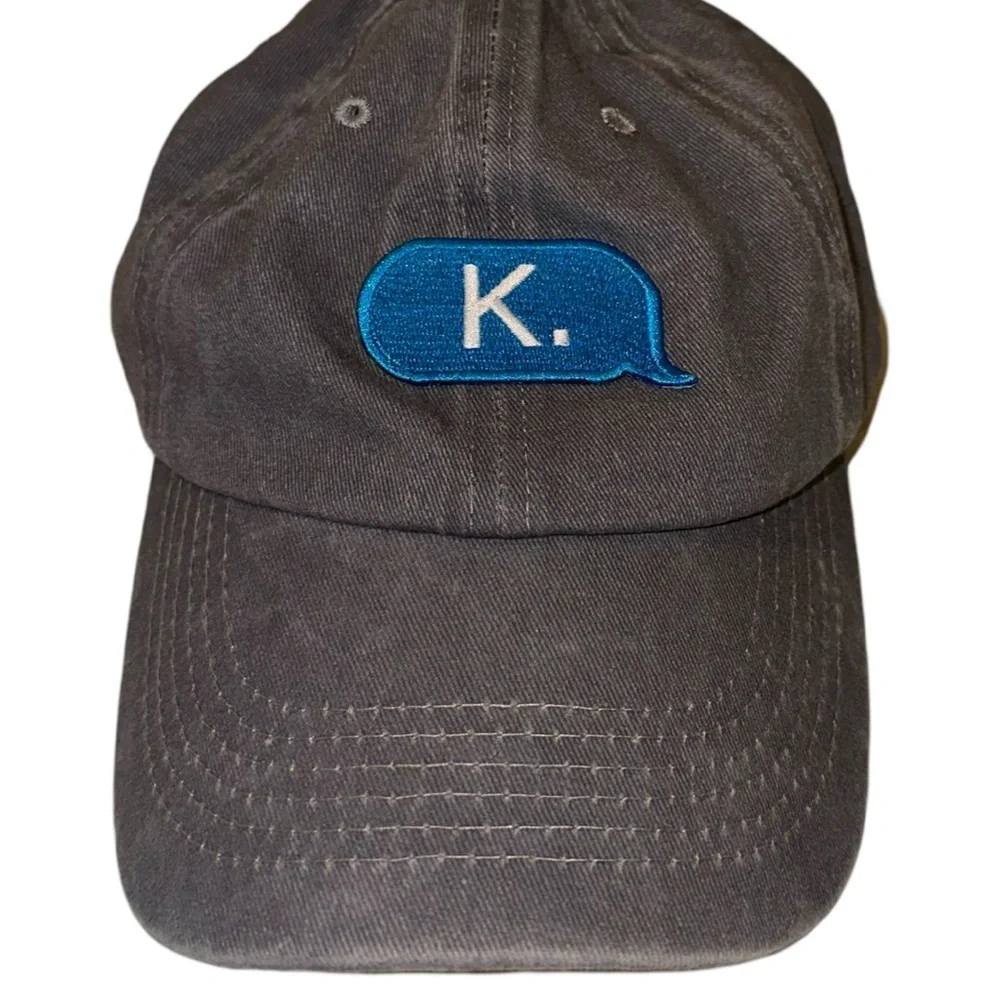 Grey Baseball Hat W/ Emoji Patch